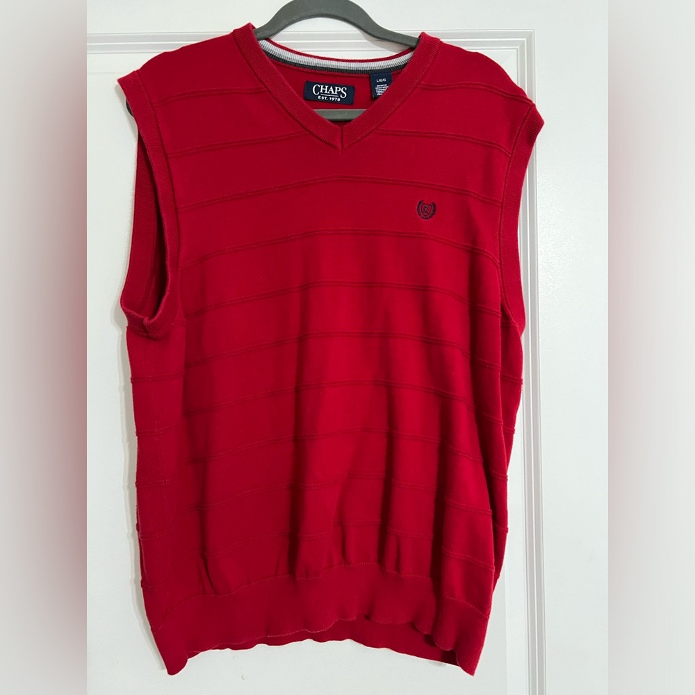 Chaps red sweater vest